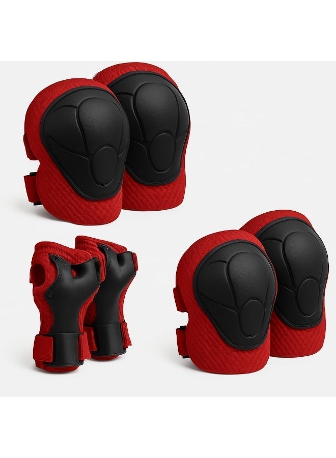 طقم حماية للأطفال 7 في 1 لركوب الدراجات والسكوتر والتزلج - يتضمن خوذة قابلة للتعديل وواقيات للركبة والكوع والمعصم - متعدد الألوان - Image 5